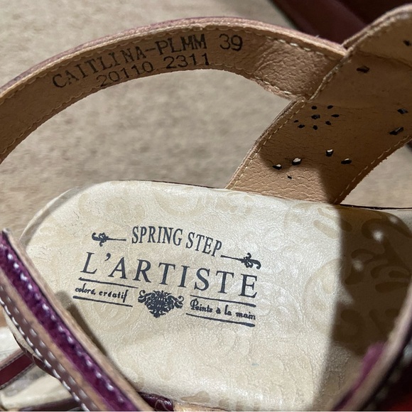 L’ARTISTE CAITLINA Sandals Plum Multi Women’s Size 39 (US 8.5) Hook/Loop Leather - Picture 5 of 13